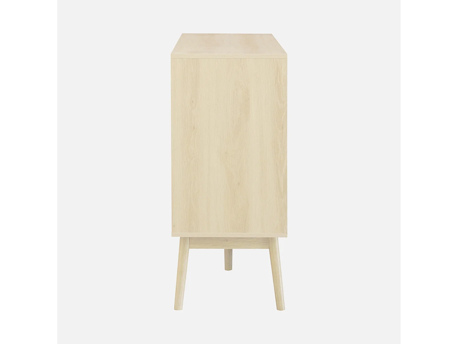 Credenza scandinava a 2 ante effetto legno, 150cm, marrone naturale