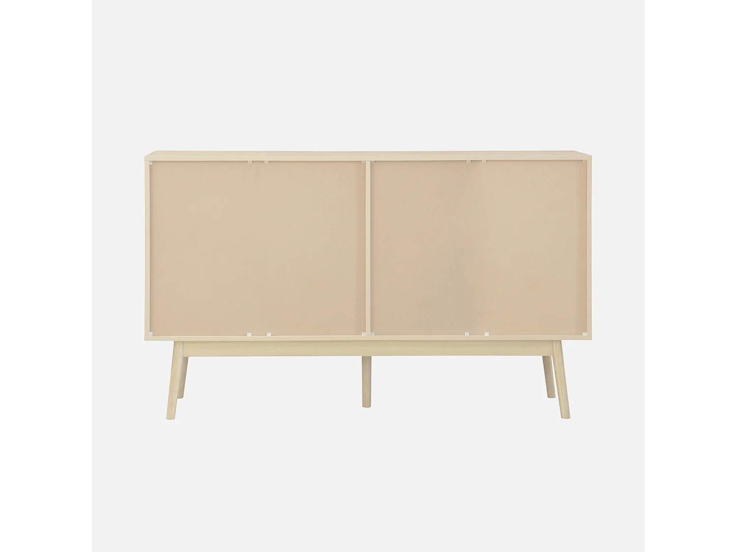 Credenza scandinava a 2 ante effetto legno, 150cm, marrone naturale