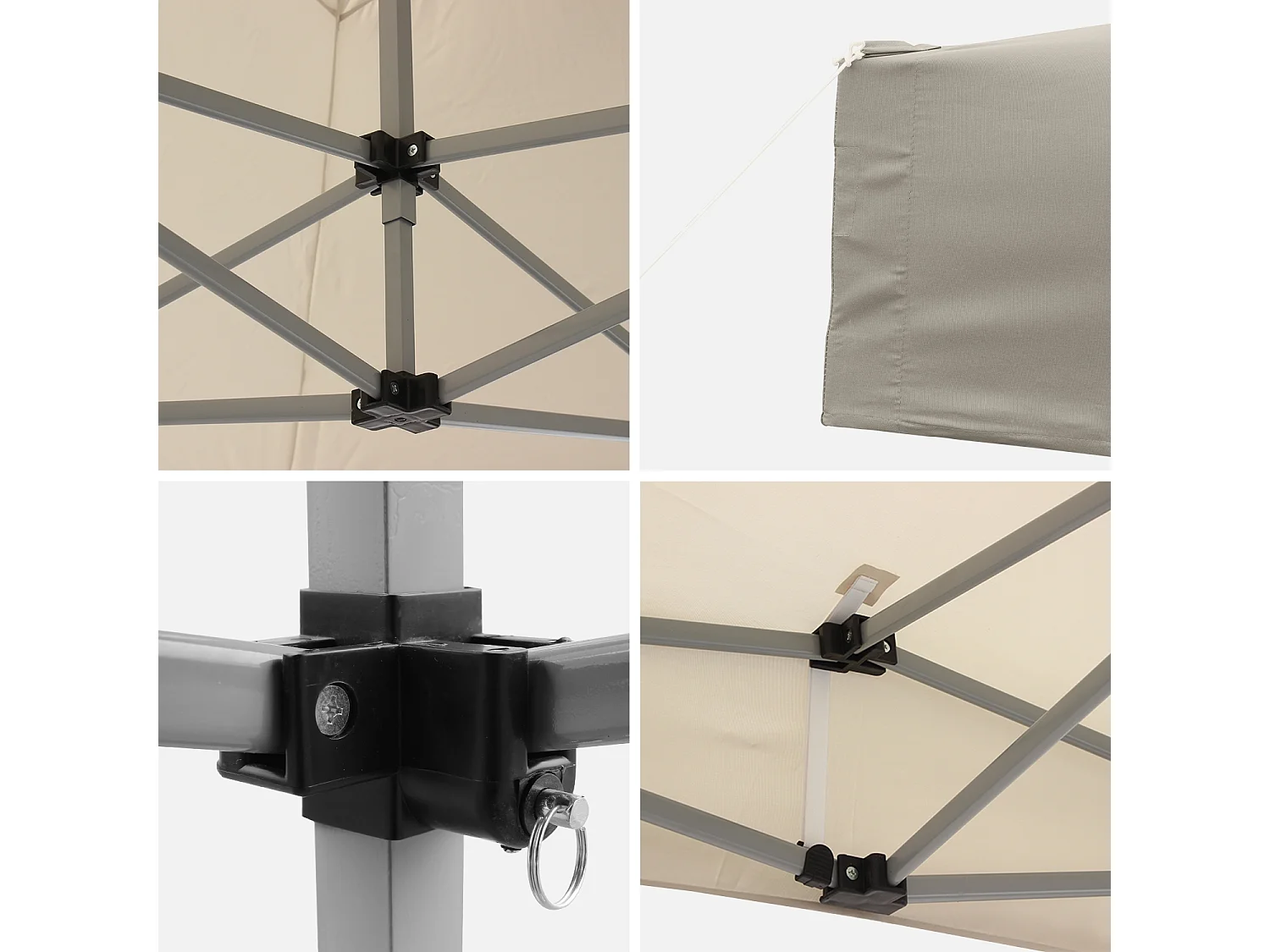 Tonnelle pliante Premium 3x3 m - Apertus Sable - Tente de jardin pop up. pergola pliable. barnum
