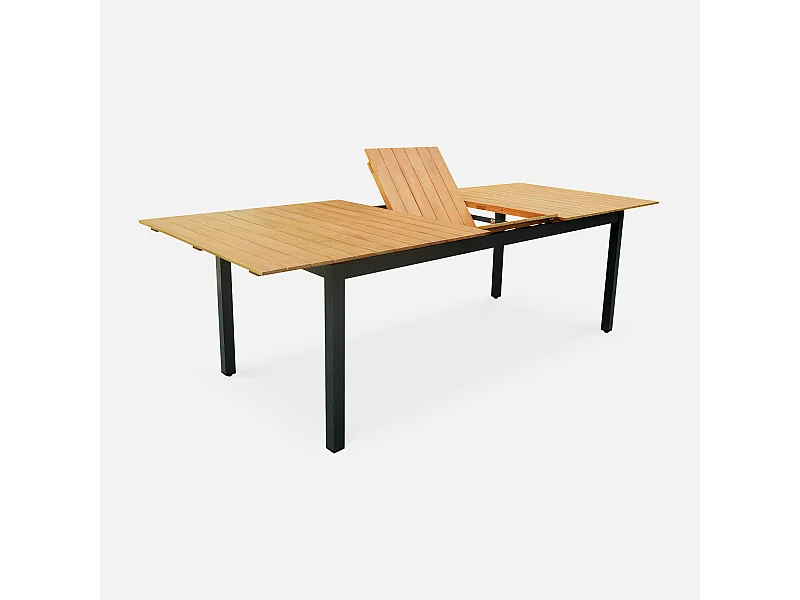 Mesa de jardín extensible de madera, 8 a 10 plazas madera
