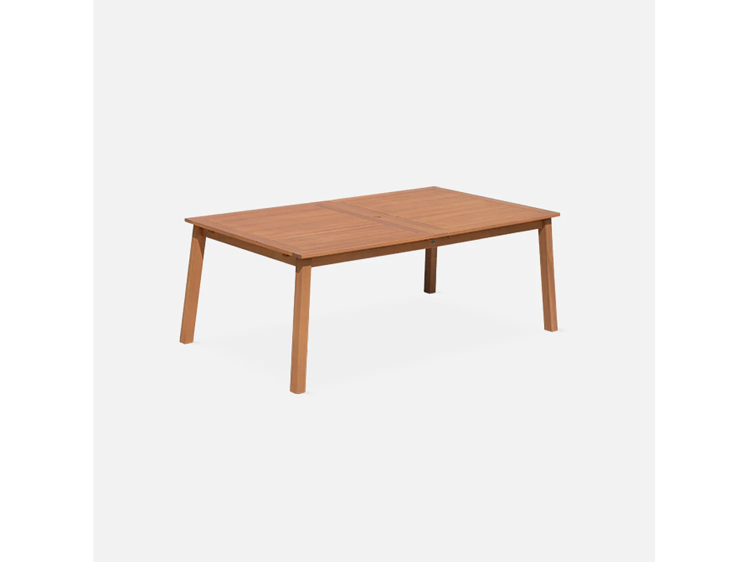 Table de jardin en bois 200-250-300cm - Almeria - Grande table rectangulaire avec allonge eucalyptus. Intérieur / Extérieur