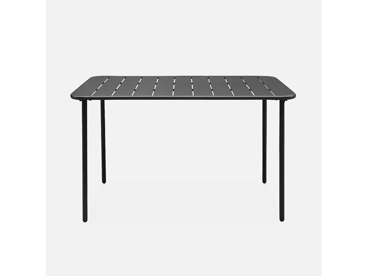 Mesa de jardín metálica de 120cm, 4 plazas antracita