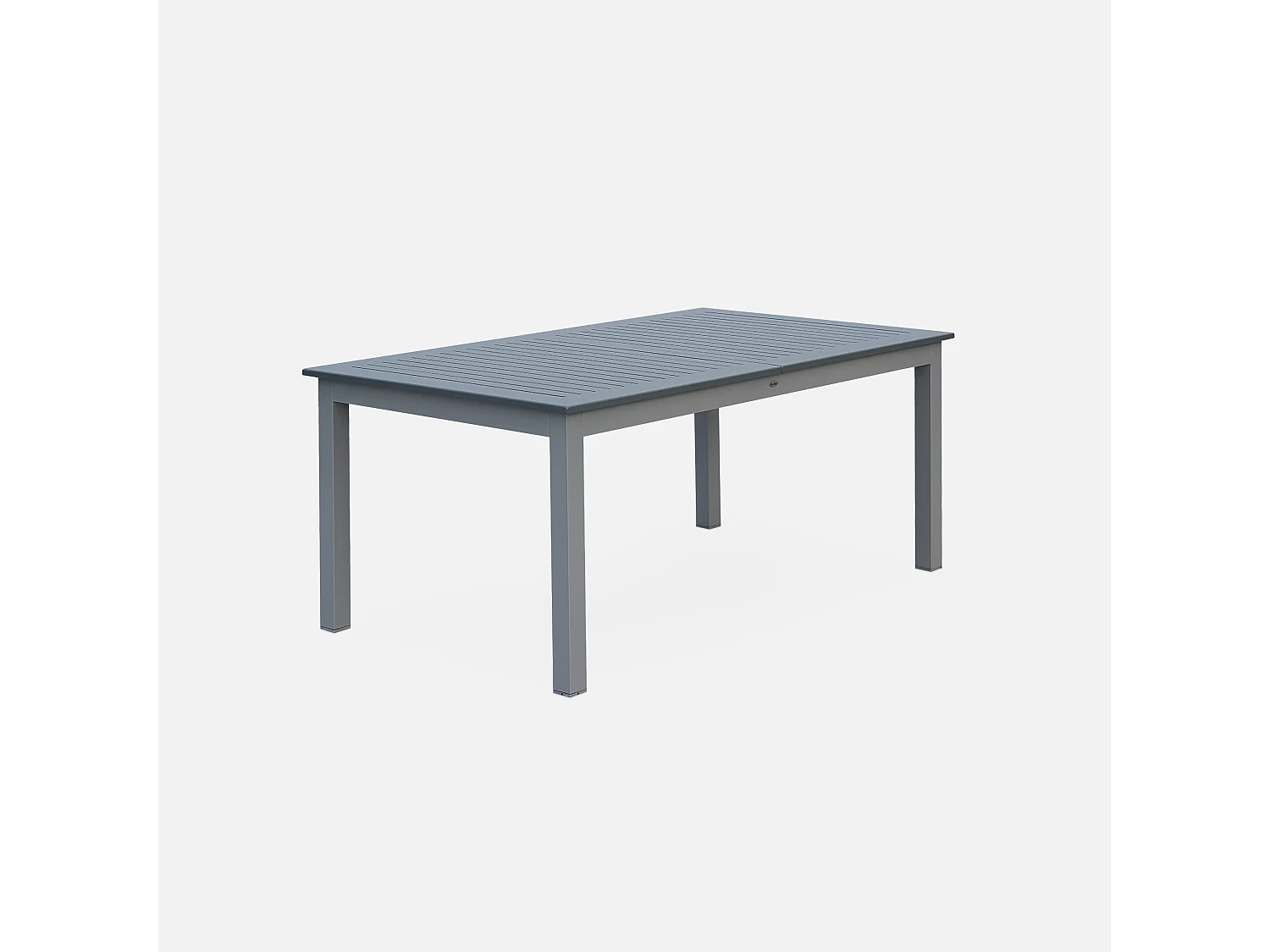 Mesa de jardín extensible de aluminio de 8 plazas gris