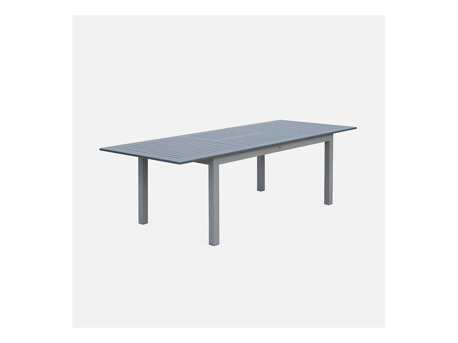 Table extensible - Chicago Anthracite - Table en aluminium 175/245cm avec rallonge. 8 places