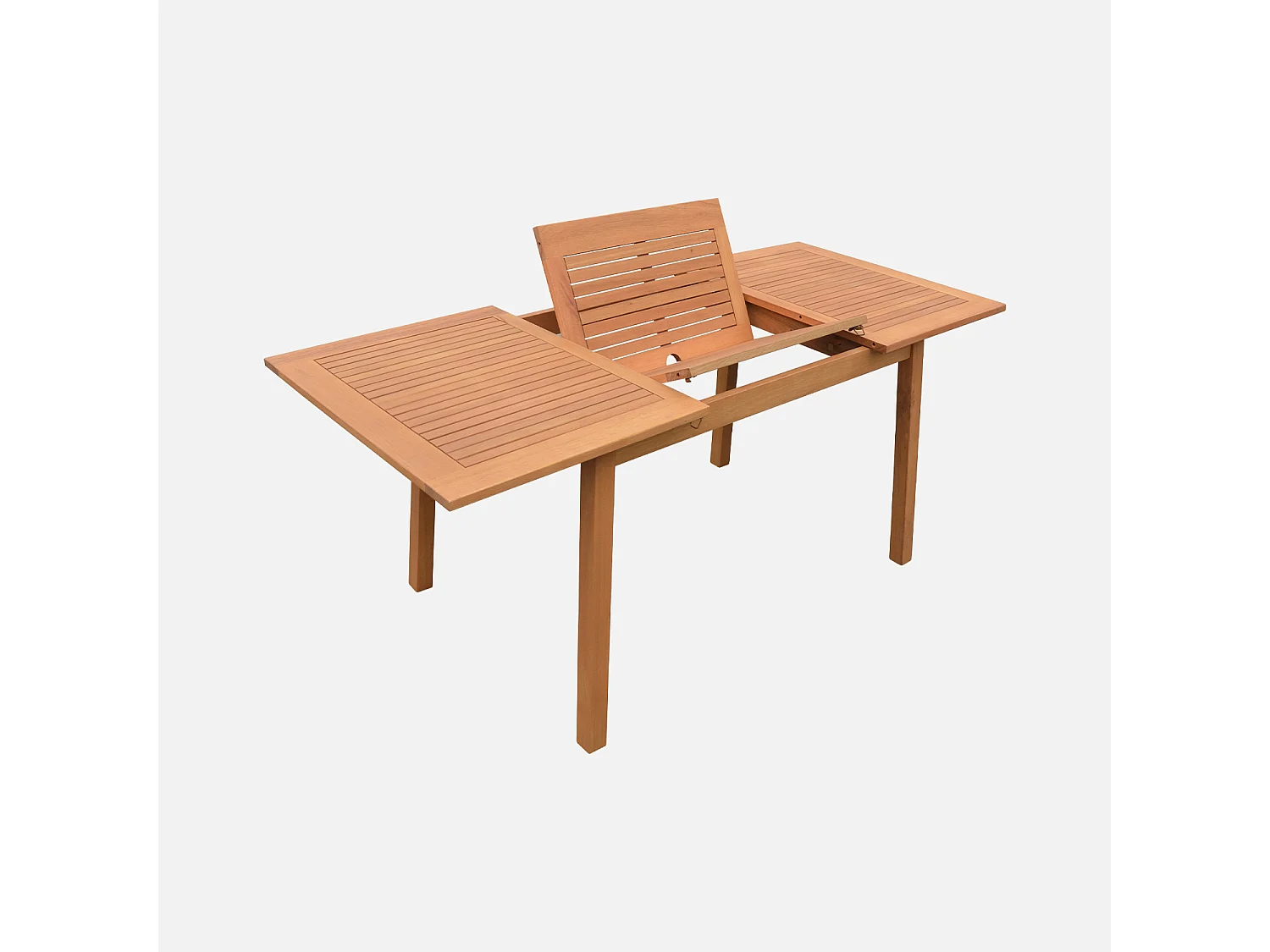 Tavolo da giardino rettangolare allungabile in legno, 6 a 10 posti,