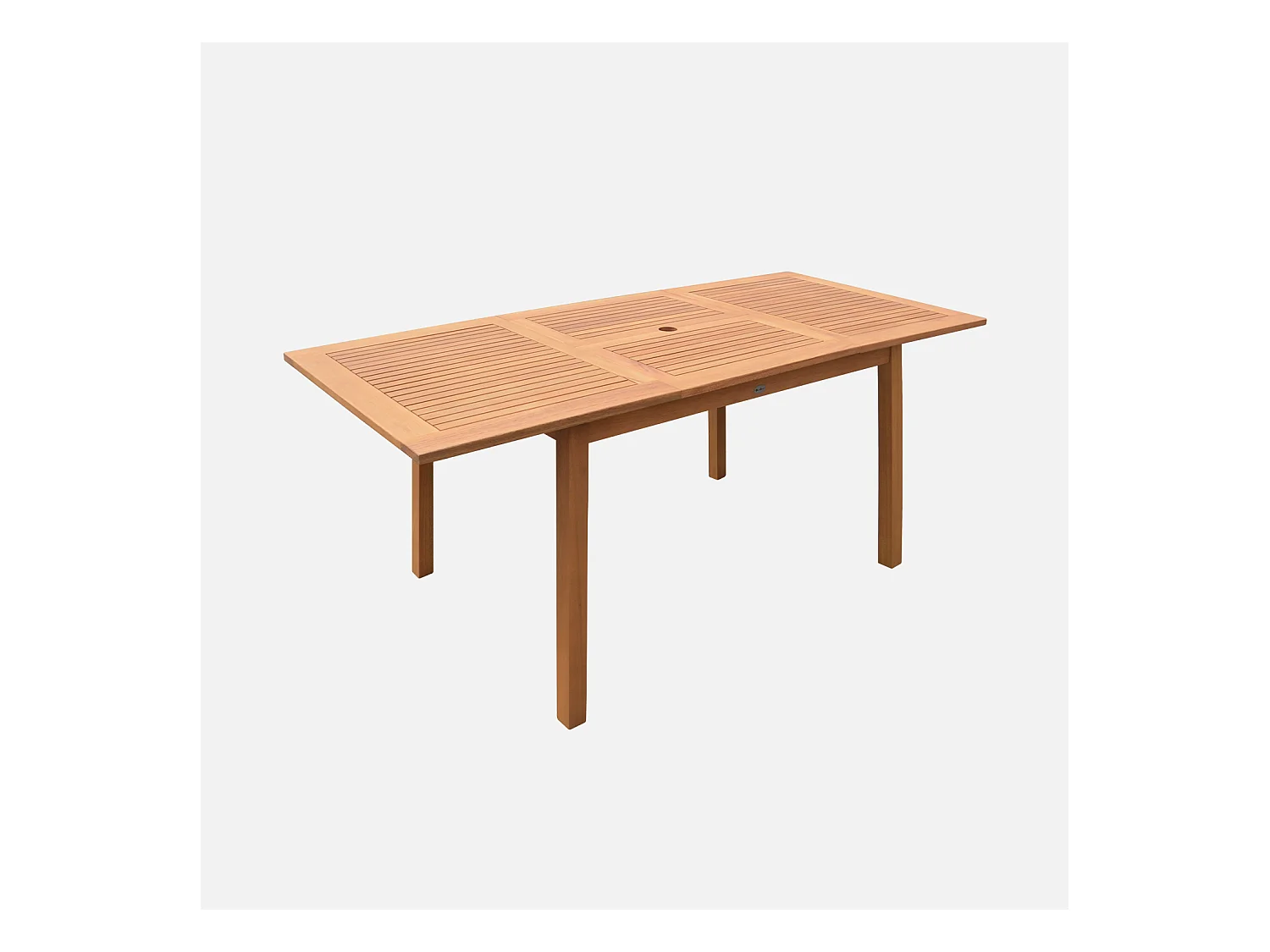 Table de jardin en bois 120-180cm - Almeria - Table rectangulaire avec allonge eucalyptus Intérieur / Extérieur