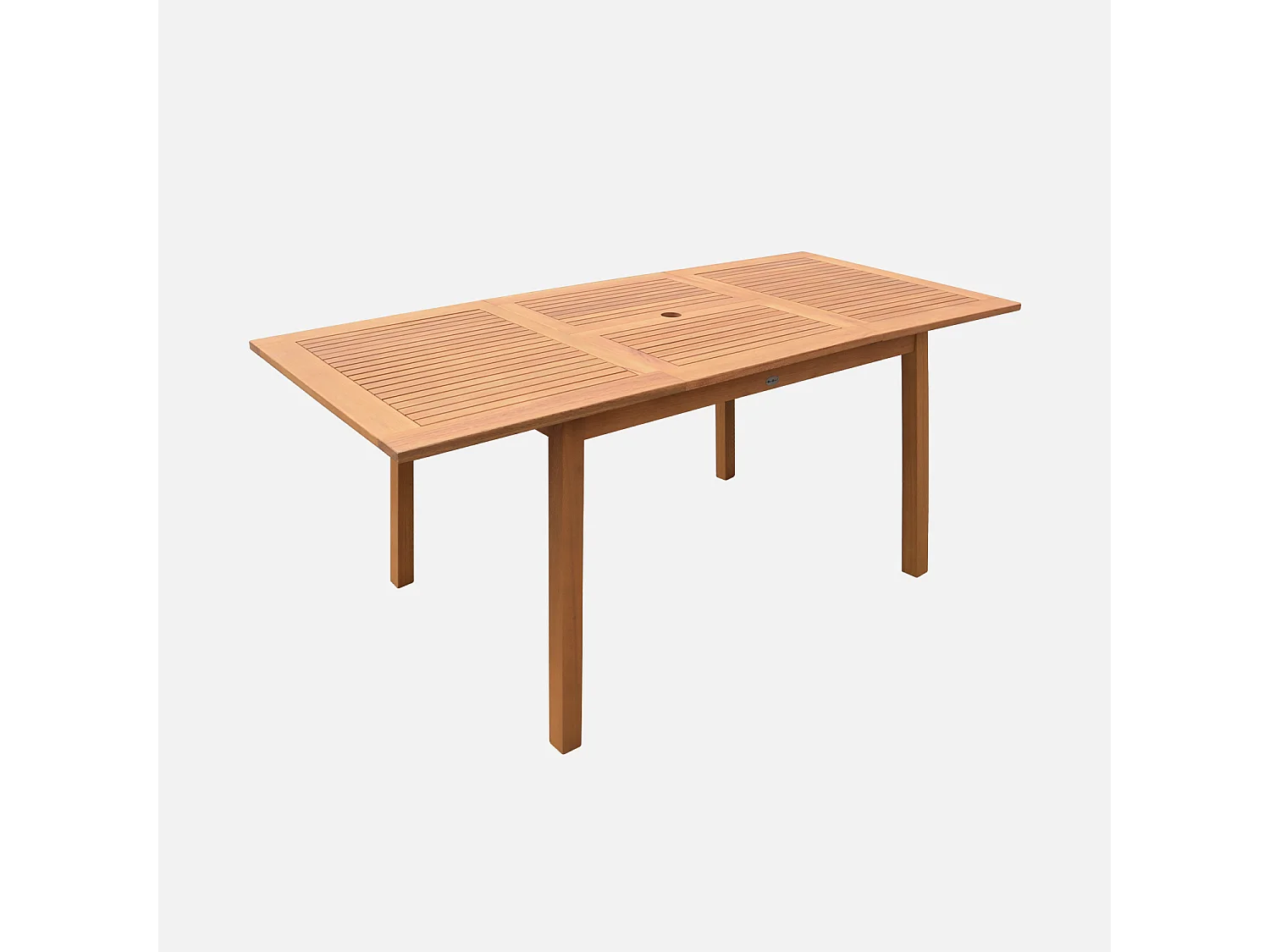 Table de jardin en bois 120-180cm - Almeria - Table rectangulaire avec allonge eucalyptus Intérieur / Extérieur