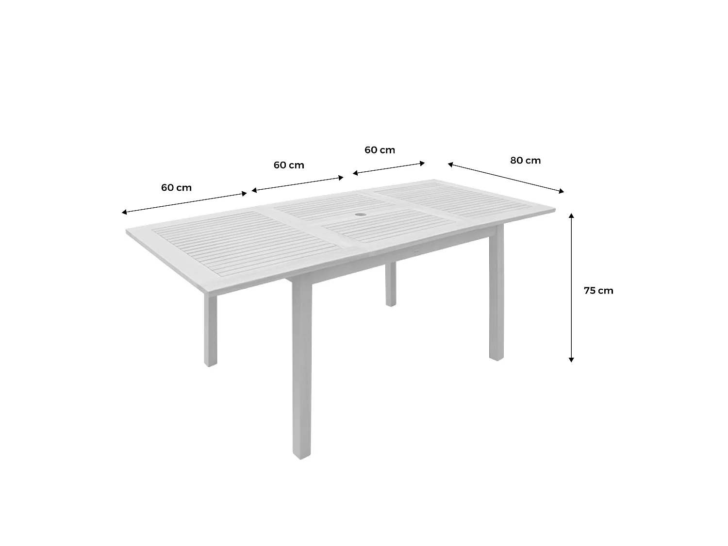 Mesa de jardín de madera extensible de 6 a 8 plazas madera