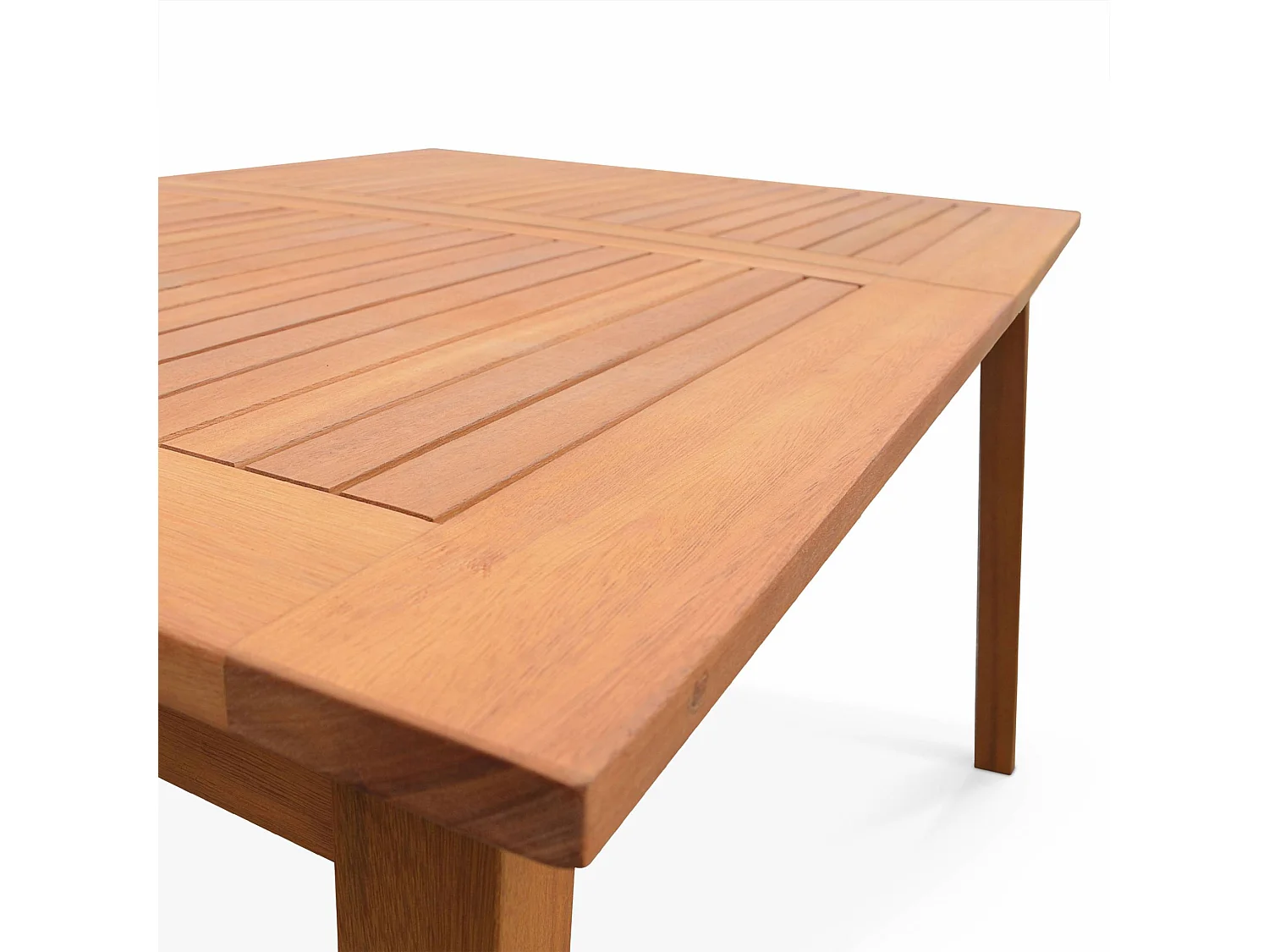 Tavolo da giardino rettangolare allungabile in legno, 6 a 10 posti, Almeria 180cm, Marrone naturale,