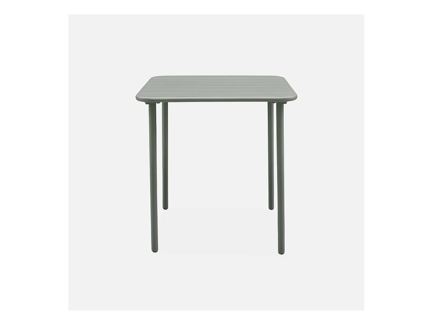 Tavolo da giardino in metallo 2 posti, verde kaki