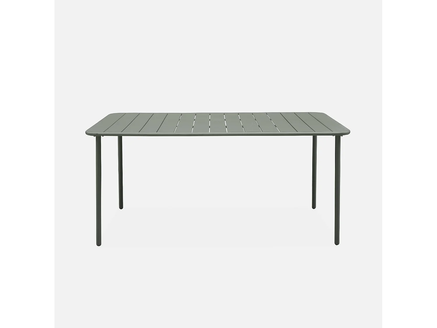 Table de jardin métal 6-8 places. kaki. Amelia. 160x90xH72.5cm