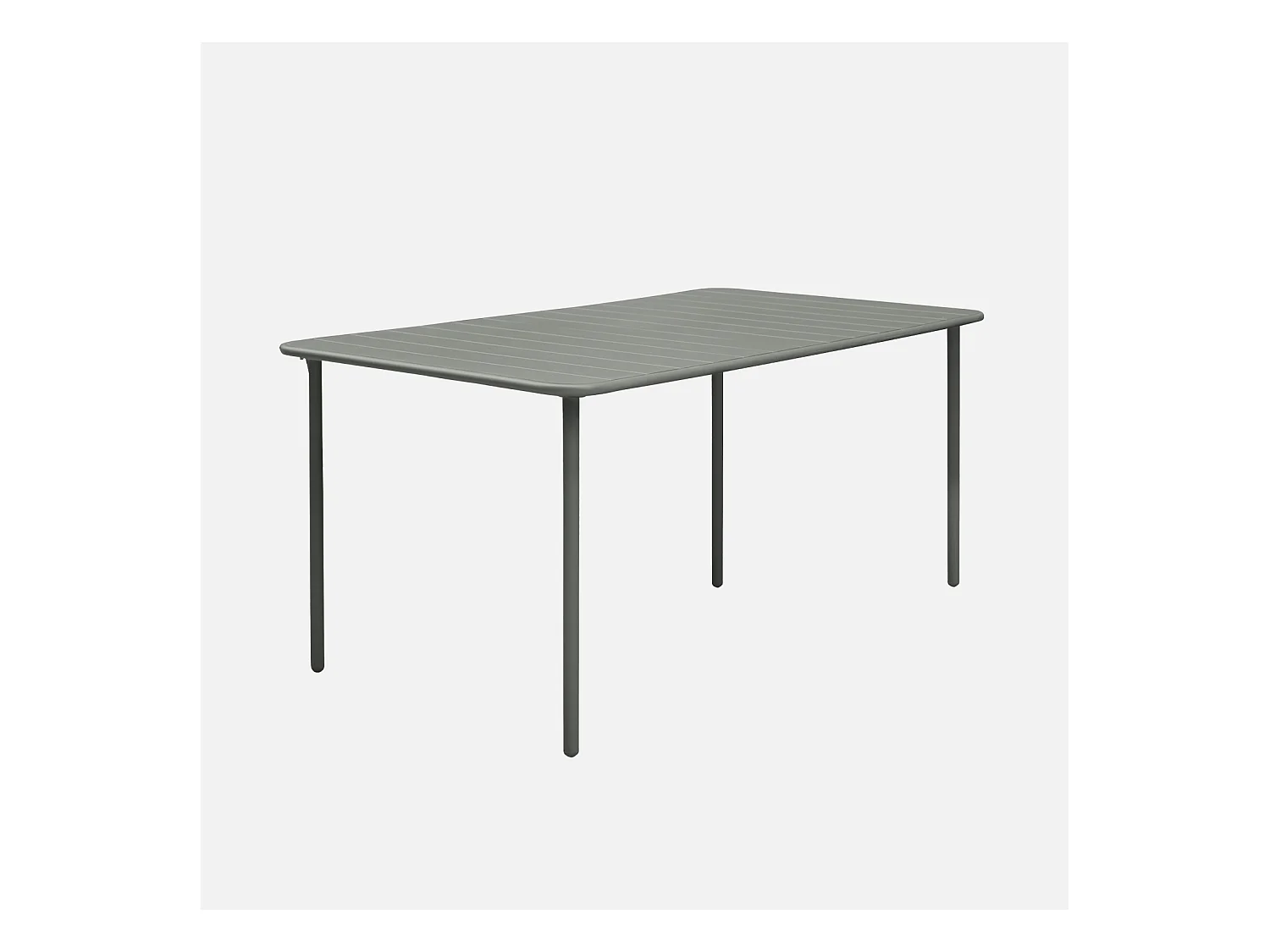 Table de jardin métal 6-8 places. kaki. Amelia. 160x90xH72.5cm