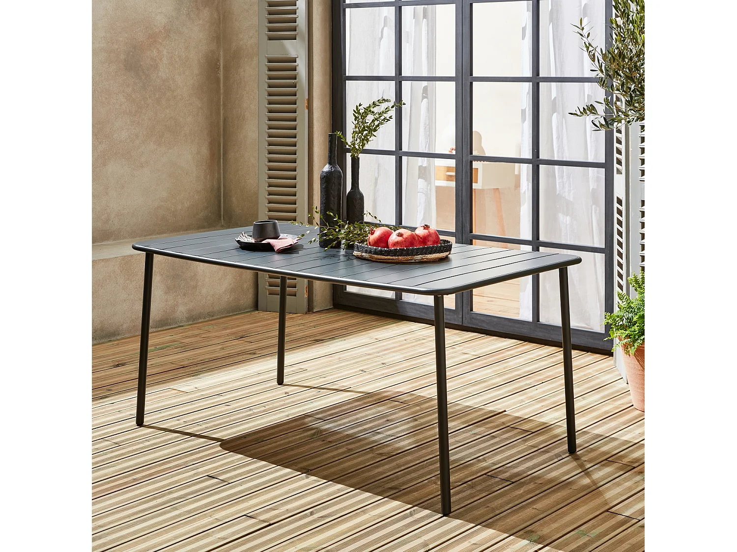 Tavolo da giardino in metall  6-8 posti, 160cm, antracite