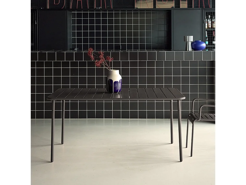 Tavolo da giardino bistrot in metallo 6-8 posti, 160cm, antracite