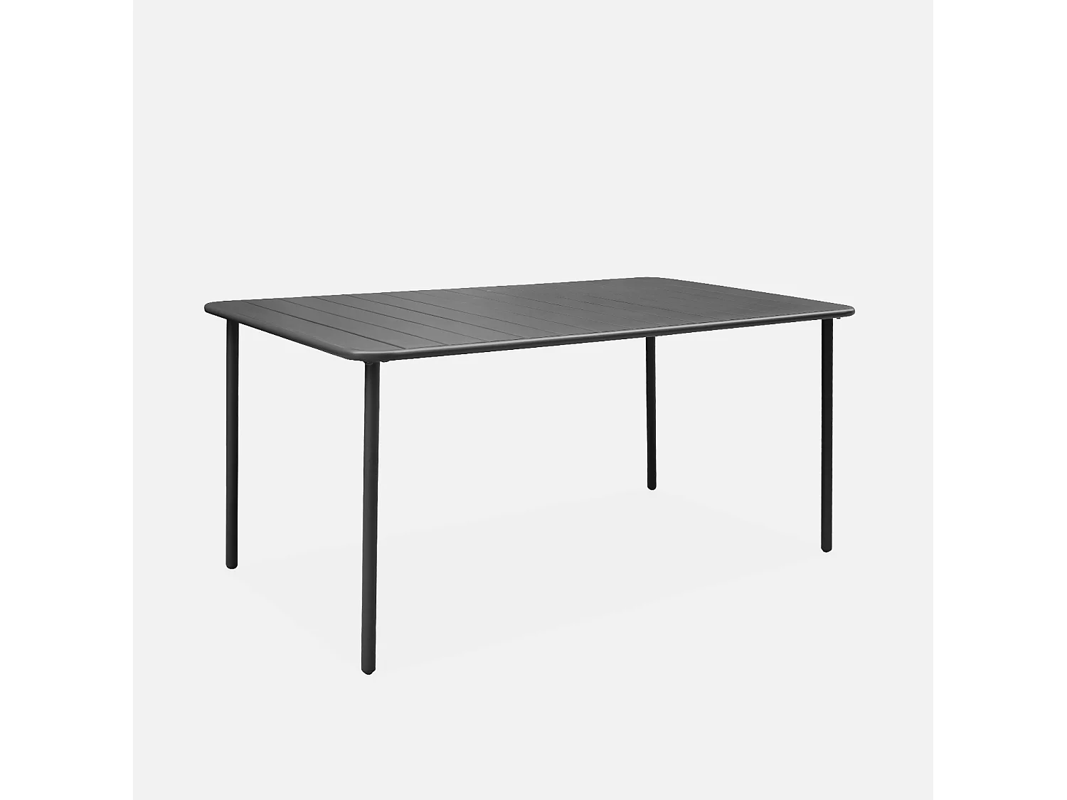 Mesa de jardín bistró de acero, 6-8 plazas, 160cm antracita