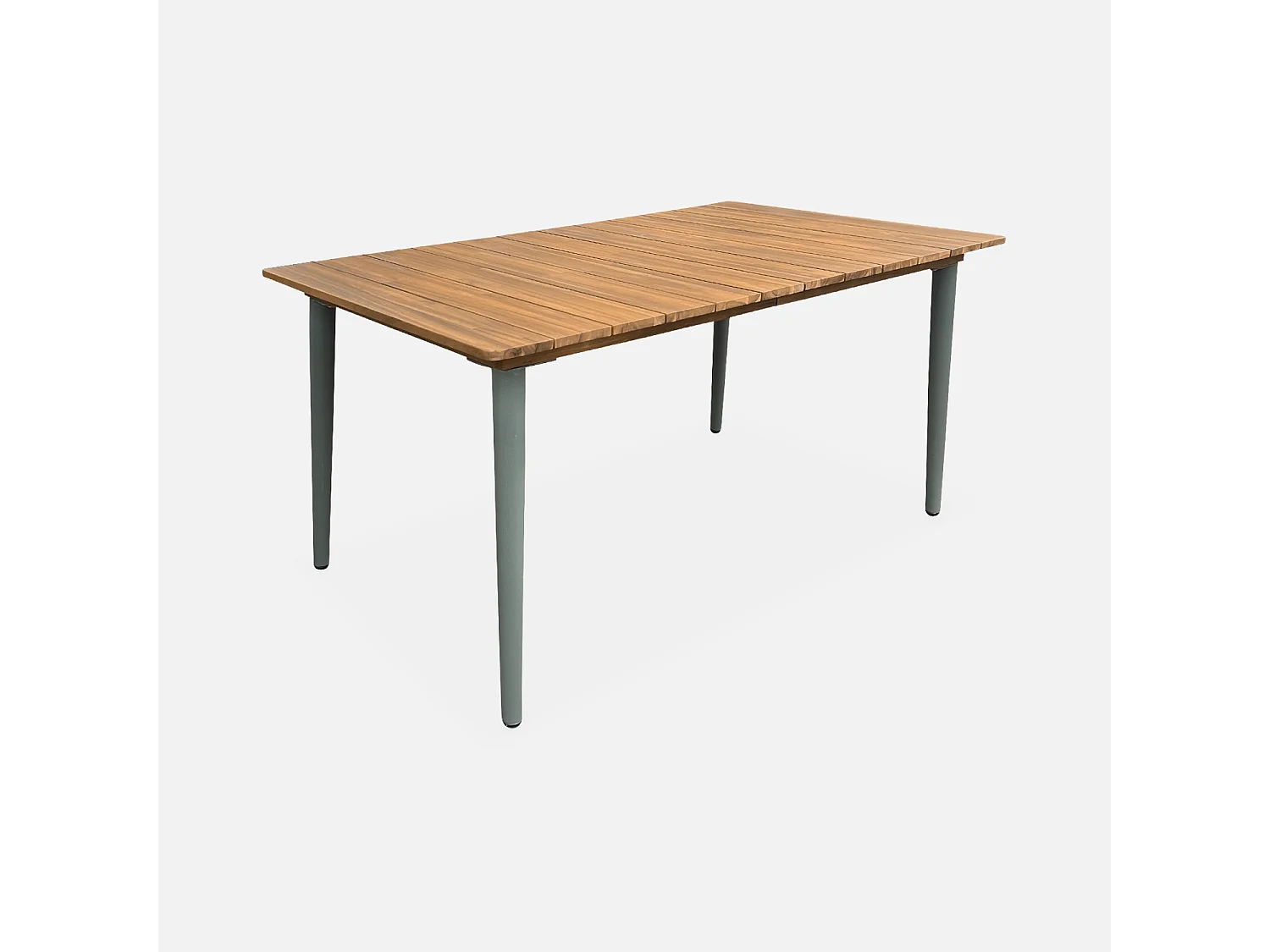 Tavolo da giardino in legno e metallo, 6 posti, 150cm, verde kaki