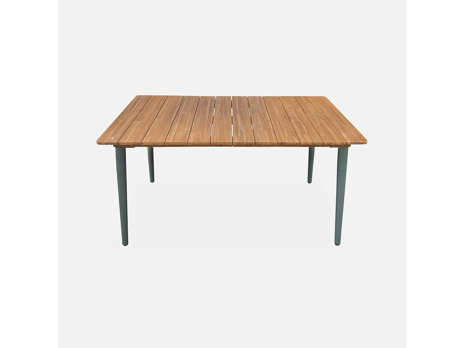 Tavolo da giardino in legno e metallo, 6 posti, 150cm, verde kaki