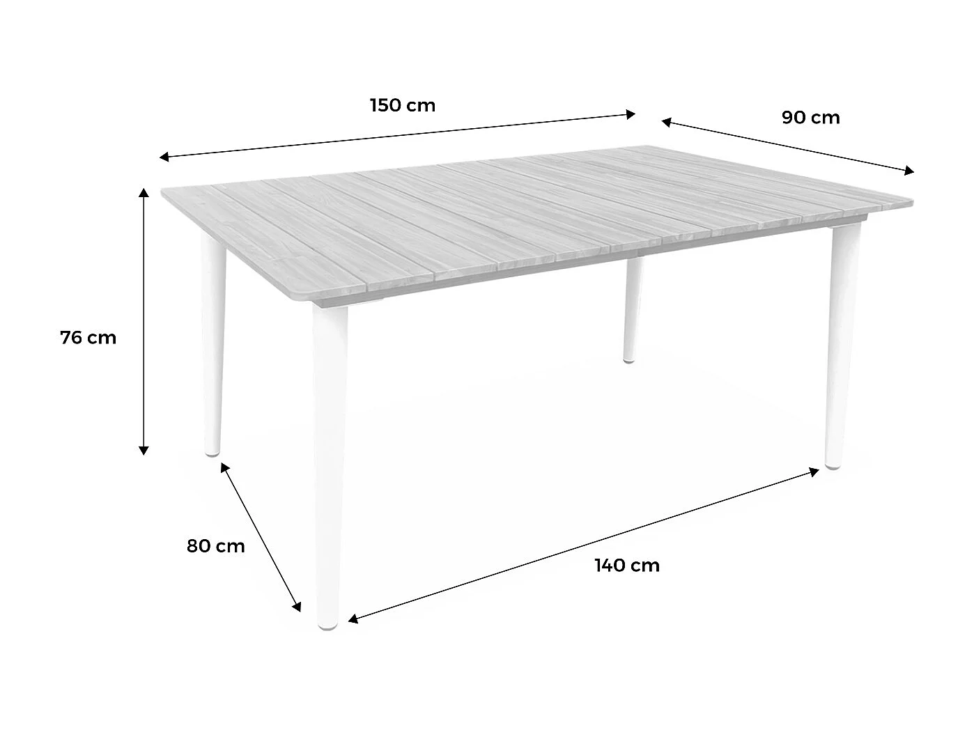 Tavolo da giardino in legno e metallo, 6 posti, 150cm, verde kaki