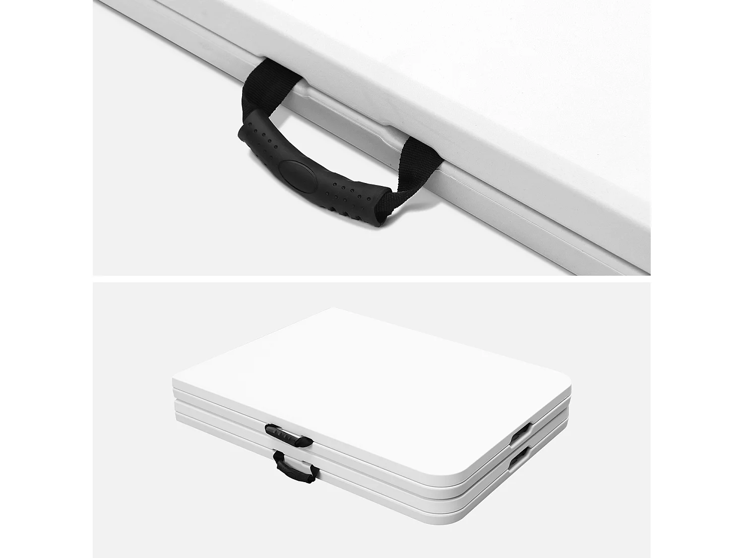 Set di 2 tavoli da ricevimento pieghevoli in plastica, bianco