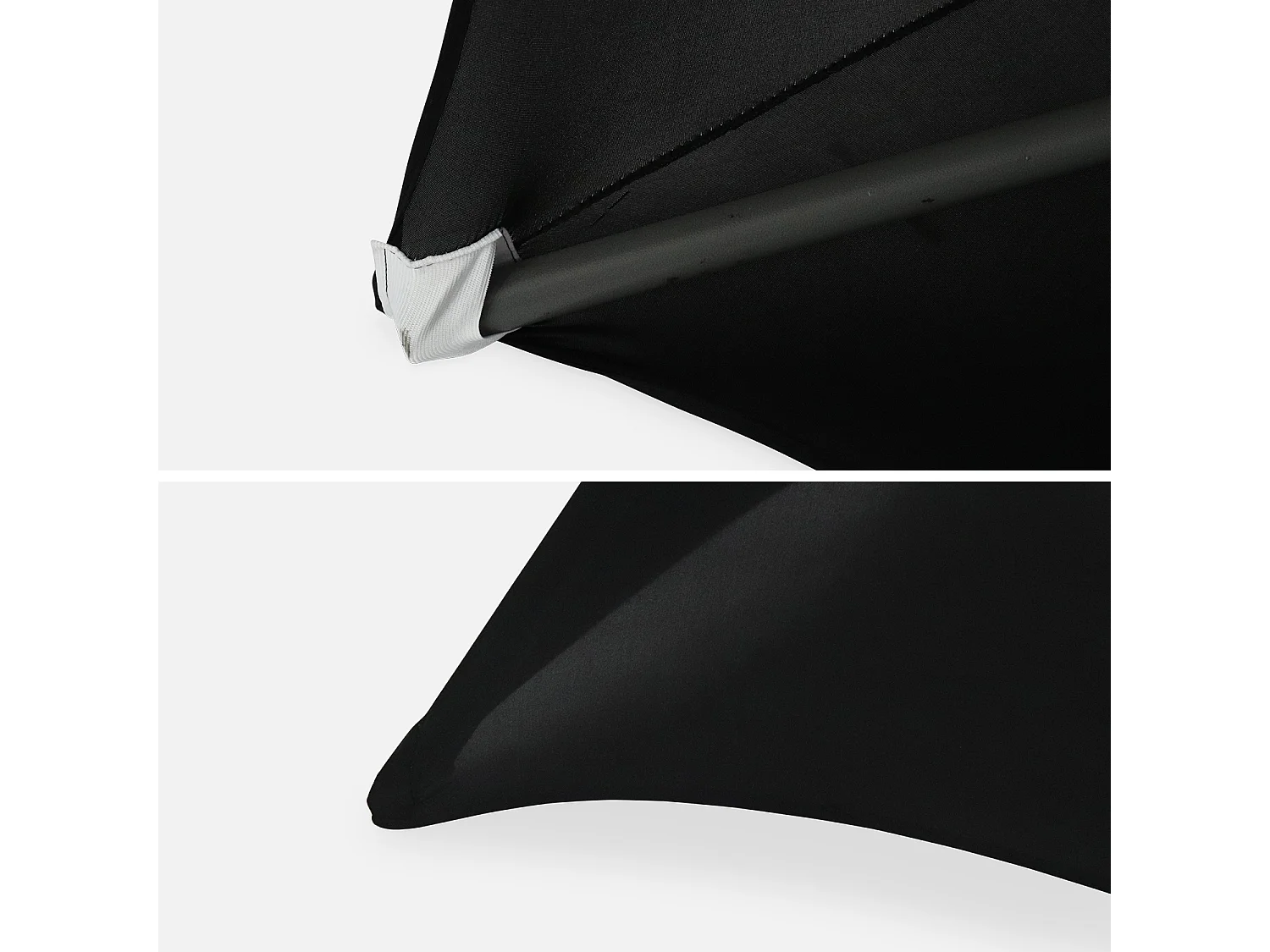 Lot de 2 tables hautes de réception – GALA – Mange debout. pliables. Ø80cm x 110cm +  2 housses en polyester. noires