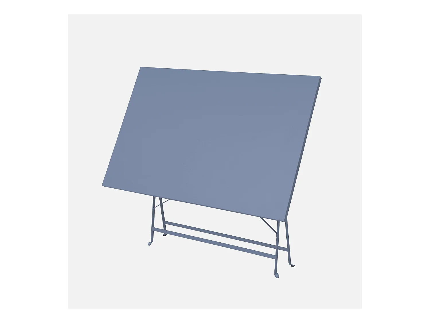 Table de jardin bistrot pliante métal + 4 assises 110 x 70cm. avec quatre chaises pliantes. acier thermolaqué