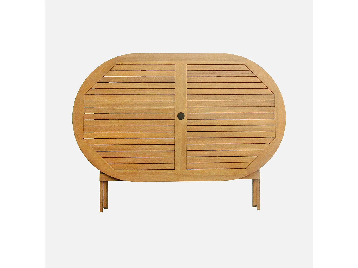Mesa de jardín plegable de madera ovalada con 6 sillas madera