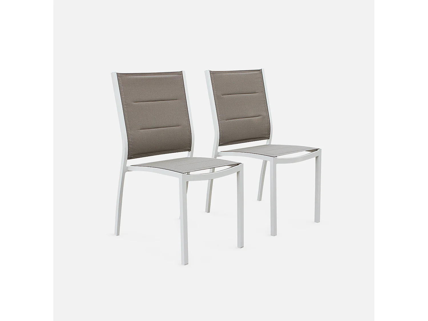 Mesa de jardín extensible de aluminio con 6 sillas, Blanco