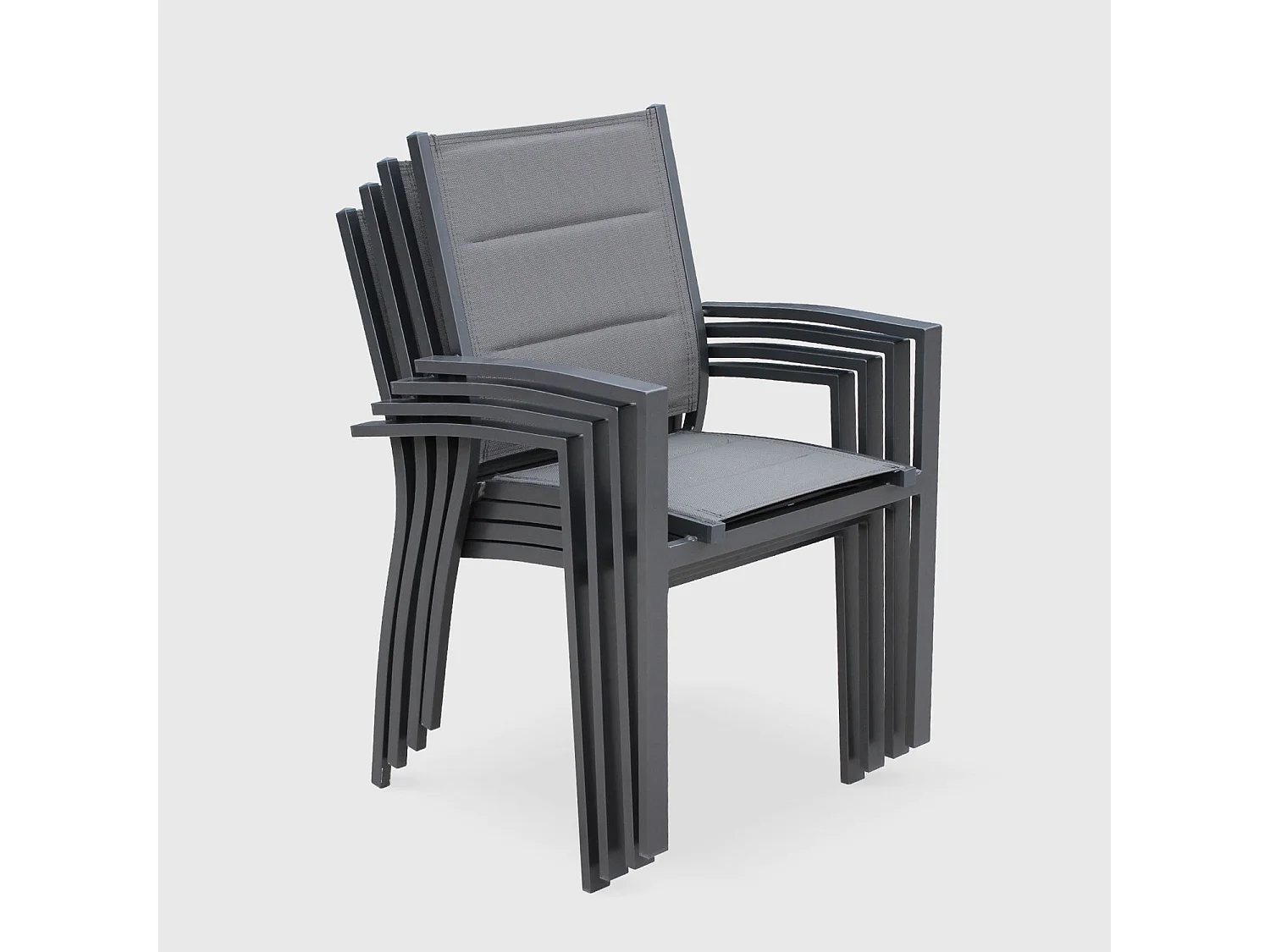 Mesa de jardín extensible de aluminio con 8 sillas antracita