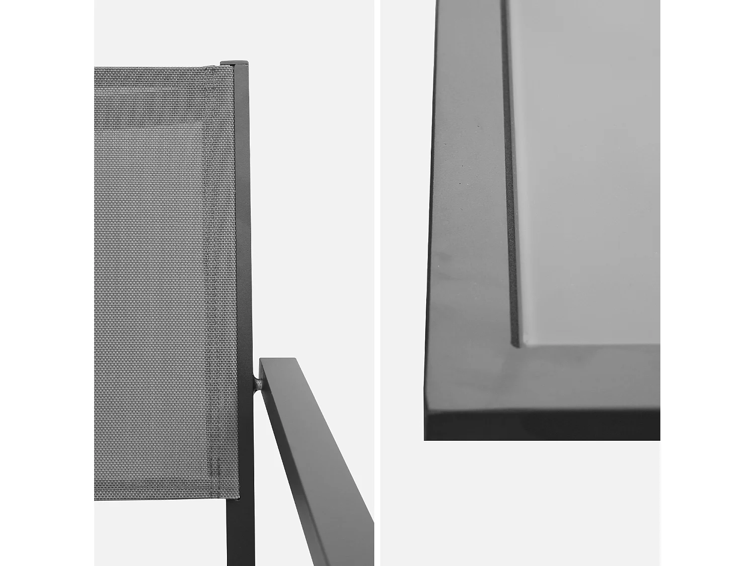 Mesa de jardín de aluminio, 8 sillas de textileno antracita