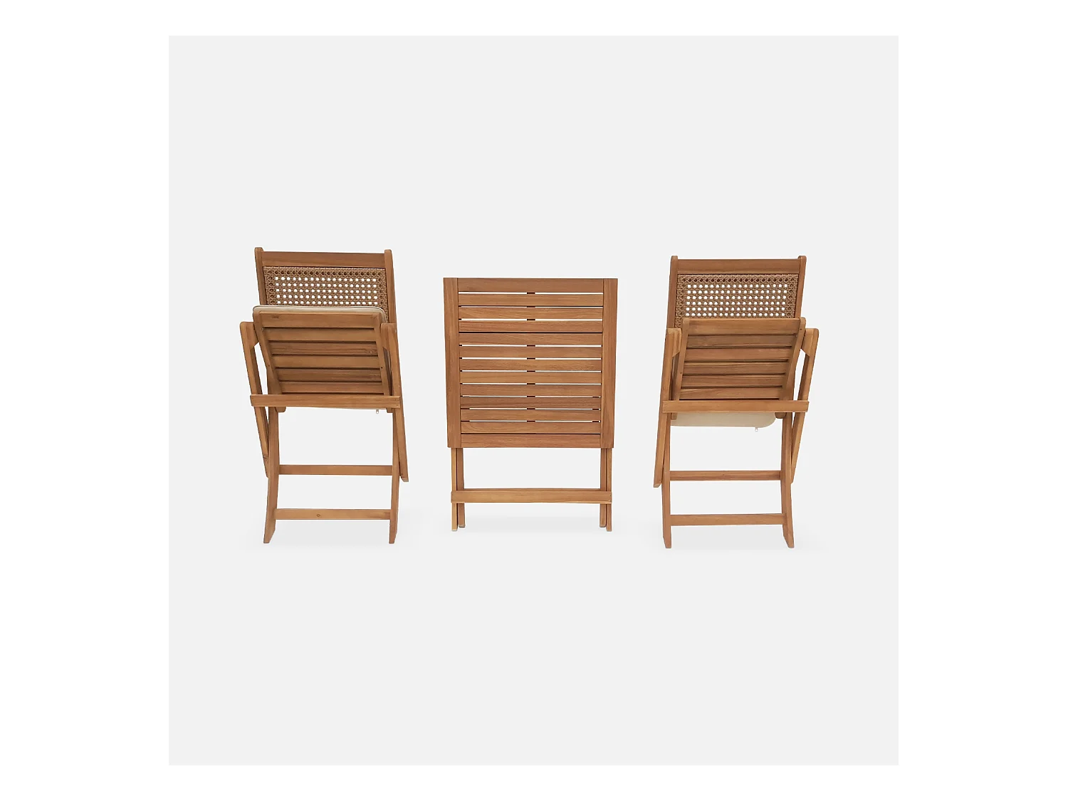 Set tavolo da giardino bistrot in legno con 2 sedie