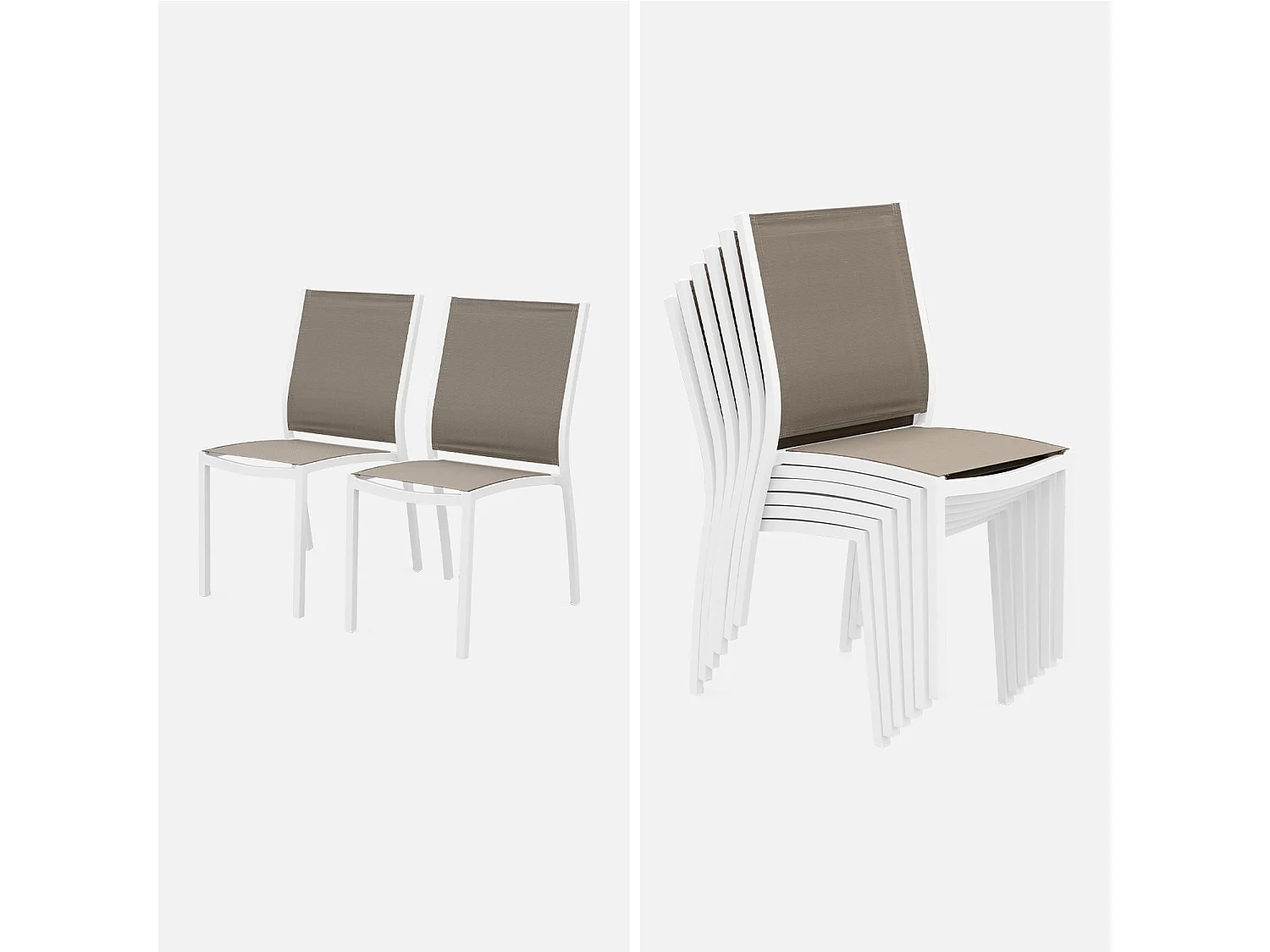 Set tavolo da giardino allungabile in alluminio, 6 posti, bianco