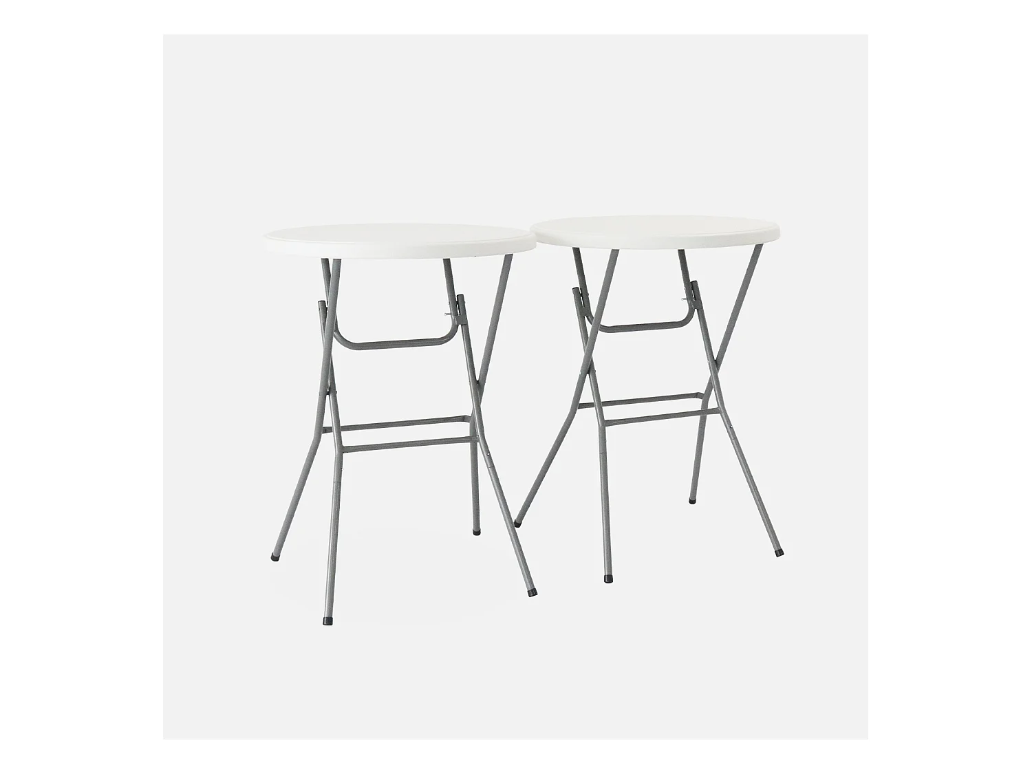 Mesa alta plegable, set de 2 blanco