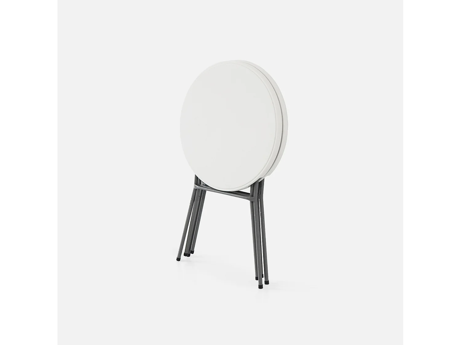 Set di 2 tavoli pieghevoli alti, bianco