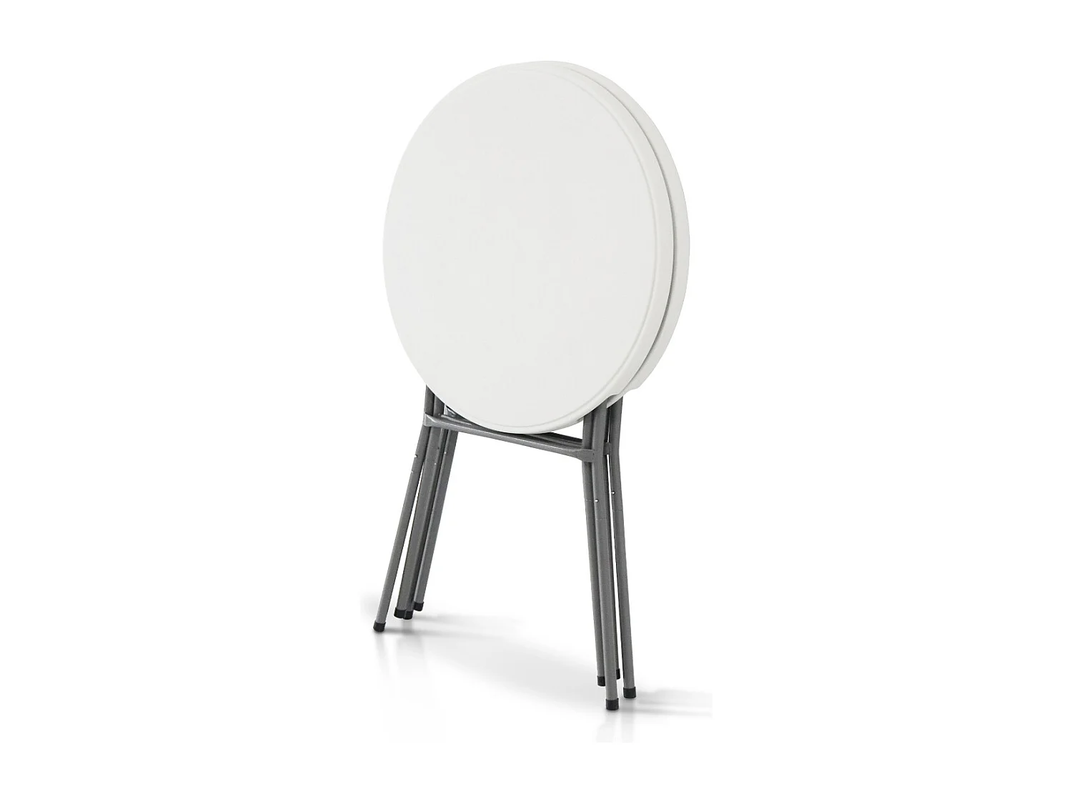 Set di 2 tavoli pieghevoli alti, bianco