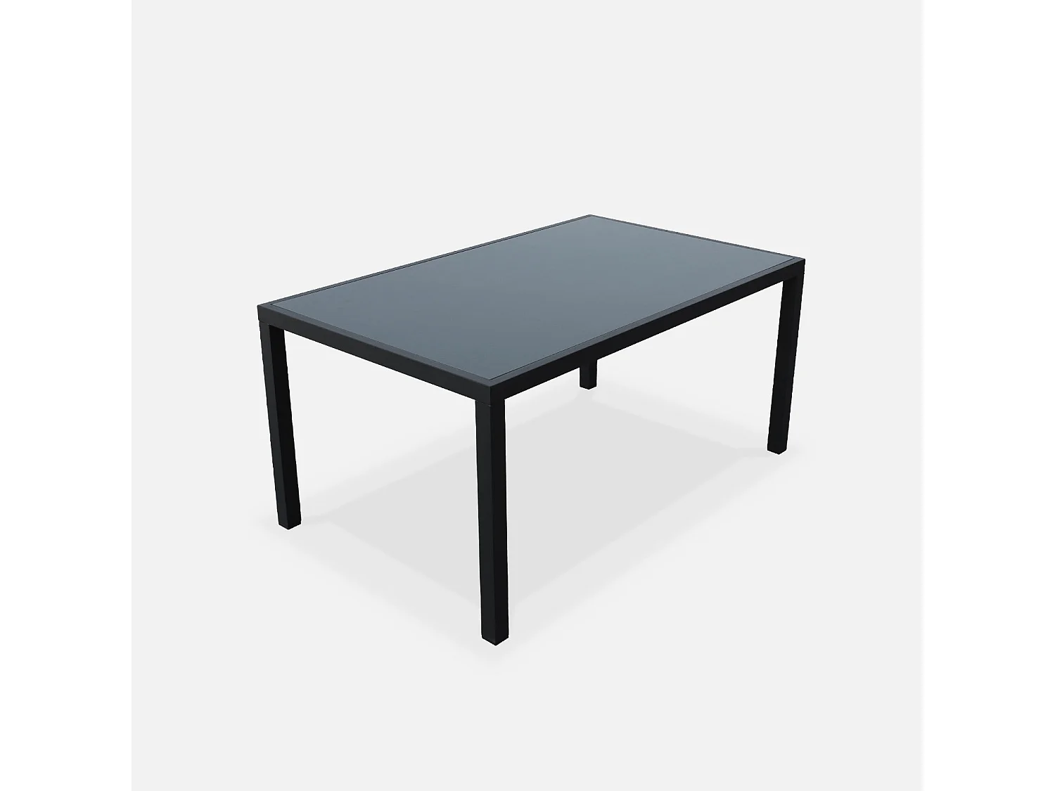 Set tavolo da giardino in alluminio e textilene con 6 sedie, antracite