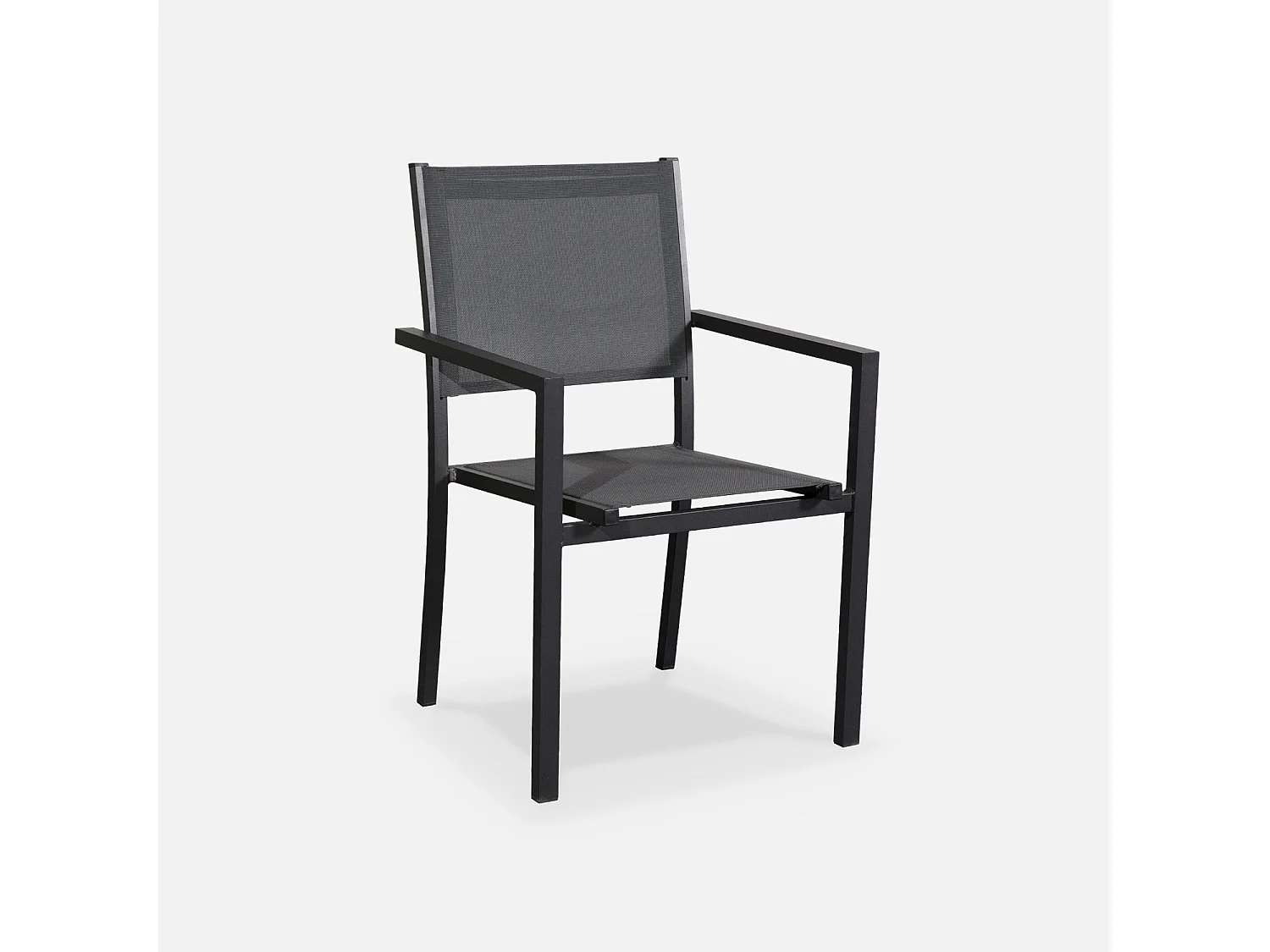Set tavolo da giardino in alluminio e textilene con 6 sedie, antracite