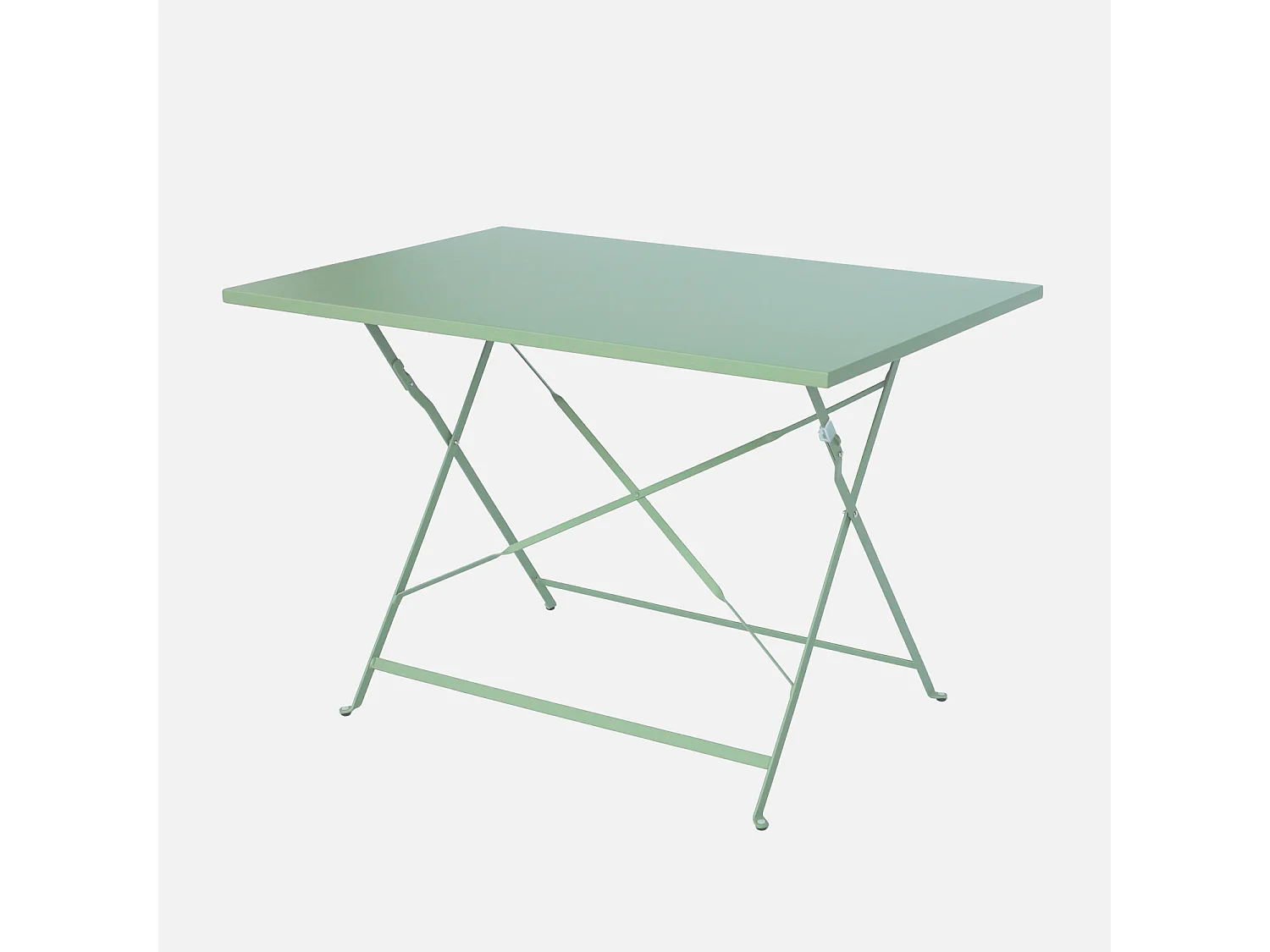 Table de jardin bistrot pliante métal + 4 assises 110 x 70cm. avec quatre chaises pliantes. acier thermolaqué