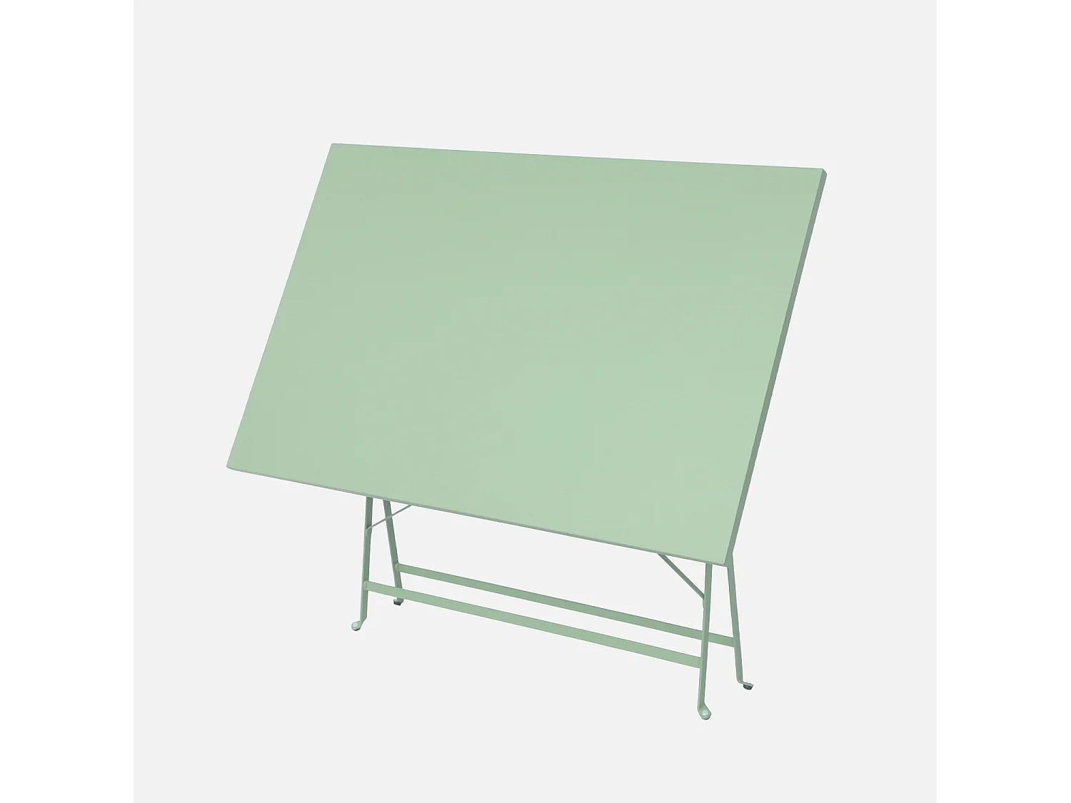 Table de jardin bistrot pliante métal + 4 assises 110 x 70cm. avec quatre chaises pliantes. acier thermolaqué