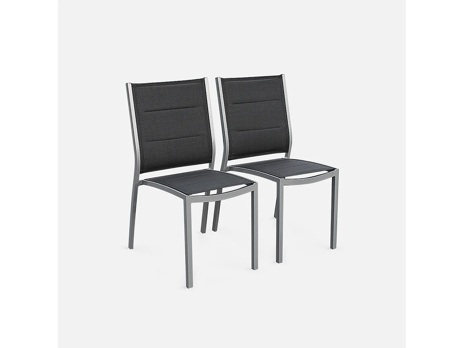 Mesa de jardín extensible de aluminio con 6 sillas gris