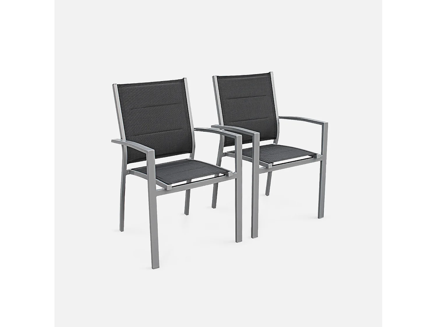 Set tavolo da giardino allungabile in alluminio, 6 posti, grigio