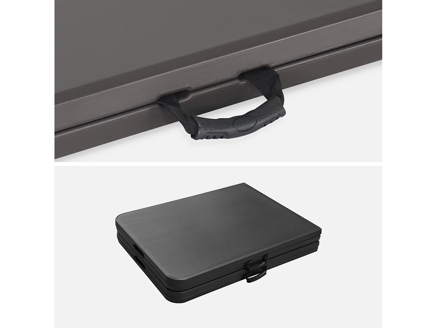 Mesas plegables portátiles para eventos, set de 2 gris oscuro