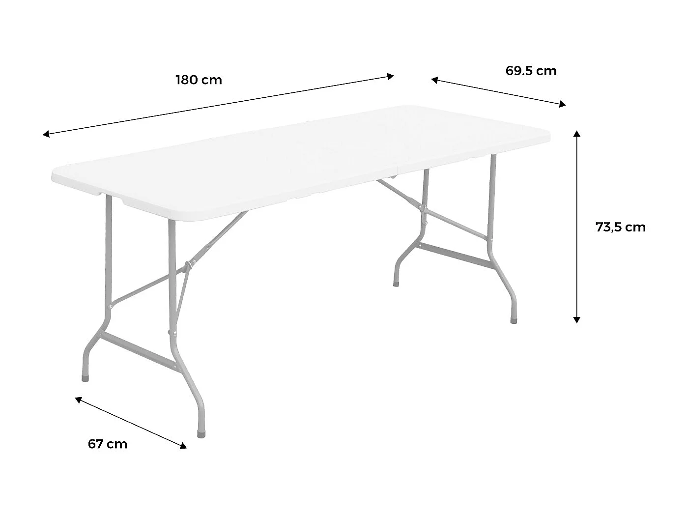 Lot de 2 tables de réception. pliables 180cm. grise foncé. table pliante avec poignée de transport. table de camping