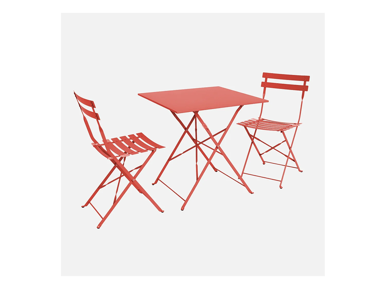 Tavolo da giardino bistrot pieghevole in metallo con 2 sedie, 70x70cm,