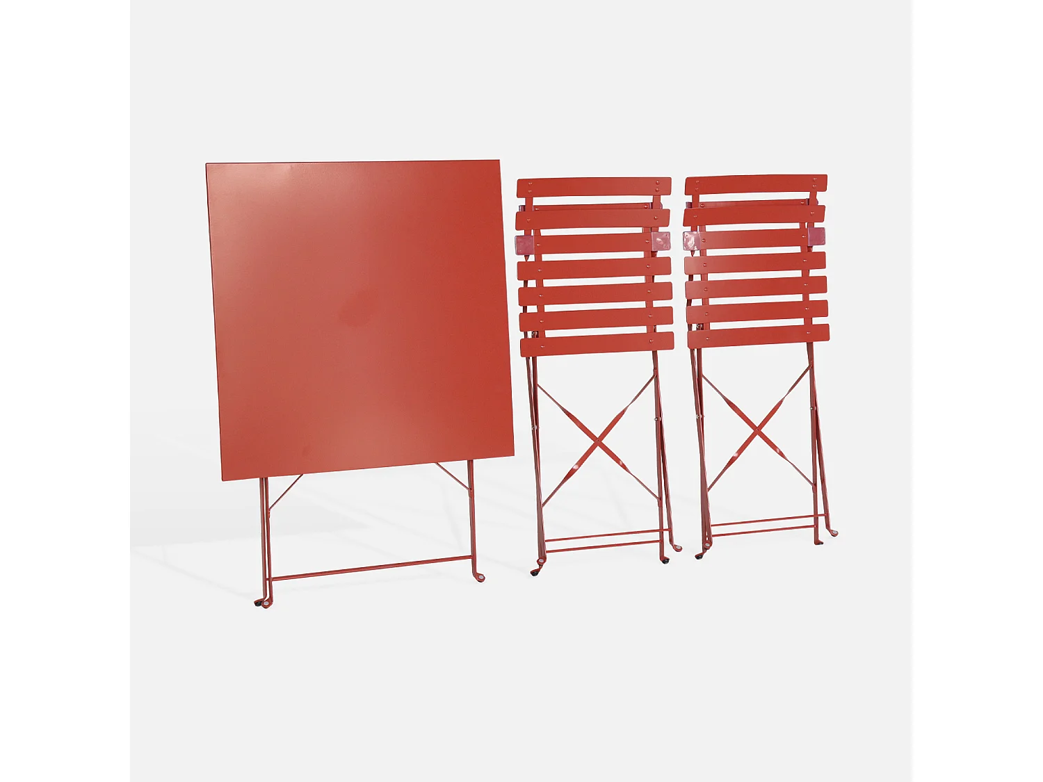 Set tavolo da giardino pieghevole in acciaio con 2 sedie, 70cm,