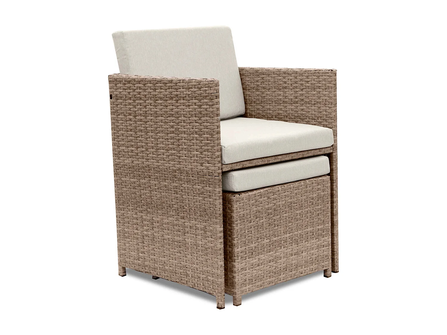 Set tavolo da giardino in resina intrecciata, 8-12 posti, beige