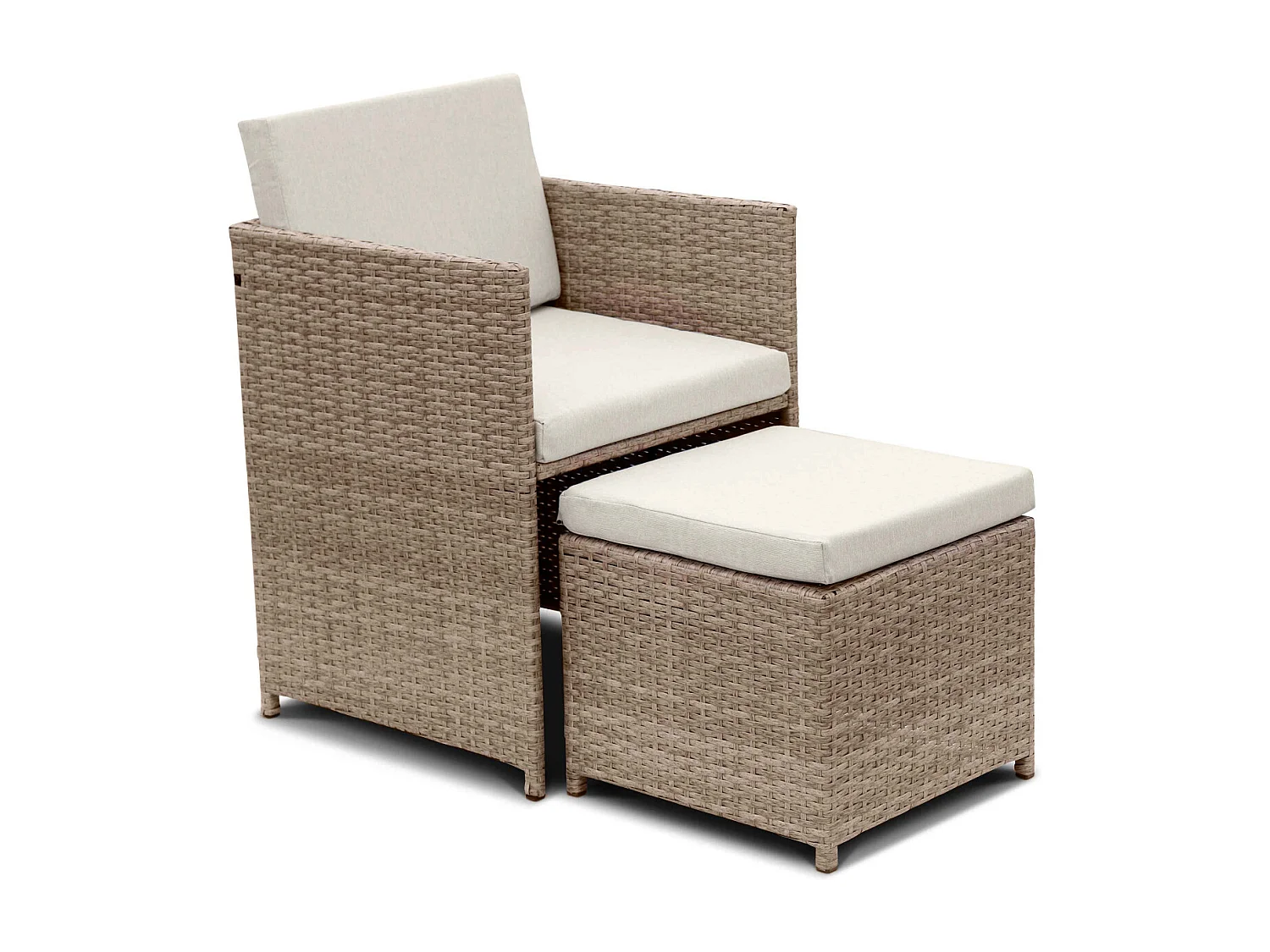 Set tavolo da giardino in resina intrecciata, 8-12 posti, beige