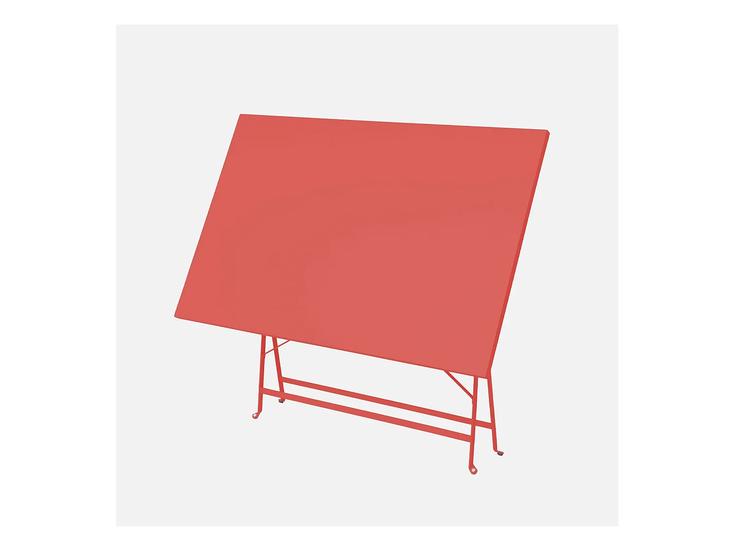 Table de jardin bistrot pliante métal + 4 assises 110 x 70cm. avec quatre chaises pliantes. acier thermolaqué