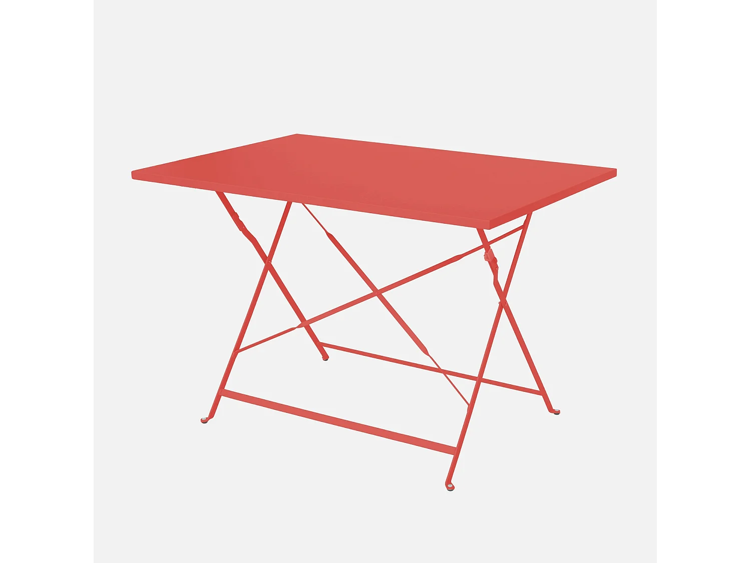 Table de jardin bistrot pliante métal + 4 assises 110 x 70cm. avec quatre chaises pliantes. acier thermolaqué