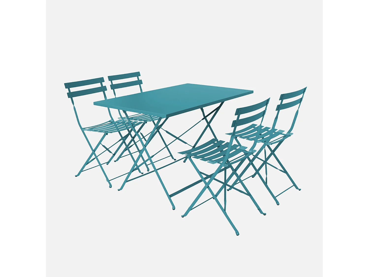 Tavolo da giardino bistrot pieghevole in metallo con 4 sedie,