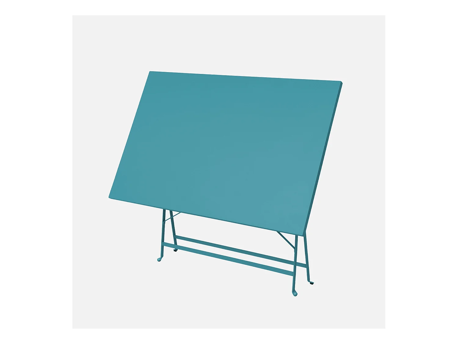 Table de jardin bistrot pliante métal + 4 assises 110 x 70cm. avec quatre chaises pliantes. acier thermolaqué